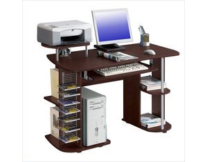 Techni Mobili Rustam Wood Workstation in Chocolate