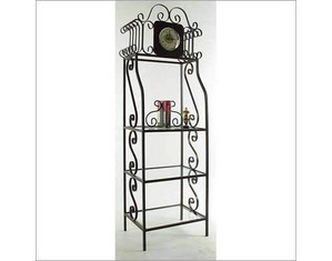 Grace Clock Etagere with Glass Shelves