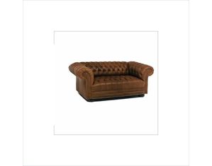 Distinction Leather Tufted Chesterfield Loveseat