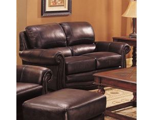 Galleria Bella Topeka Tobacco Black Rub Loveseat