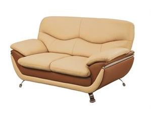 Global Furniture 2106 Cappuccino and Brown Leather Loveseat