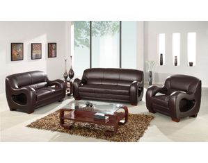 Global Furniture Brown Leather Loveseat