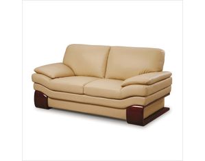 Global Furniture Ignatius Leather Loveseat in Beige