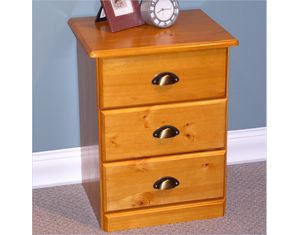 4D Concepts 3 Pine Drawer Nightstand - Fast FREE FedEx Shipping!