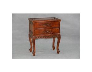 ICI Carved Wood Two Drawer Table