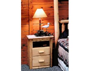 Lakeland Mills Rustic 2 Drawer Nightstand