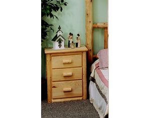 Lakeland Mills Rustic 3 Drawer Nightstand