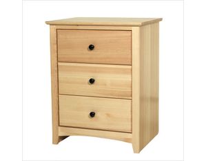 Maco Lifestyles Shaker 23 Inch Solid Pine 3 Drawer Nightstand