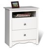 Prepac Monterey 2 Drawer Tall Nightstand with Open Cubbie