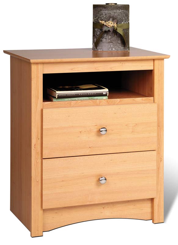 Prepac Sonoma 2 Drawer Tall Nightstand with Open Cubbie image