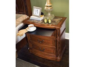 Wynwood Terrassa Marble Top Nightstand in Amber Cherry