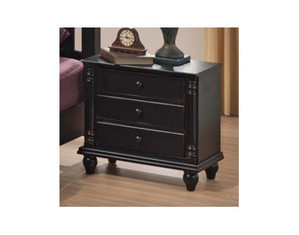Union Square Three Drawer Black Nightstand