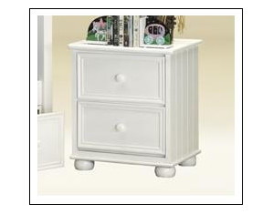Good Trading 2 Drawer Bead Board White Nightstand
