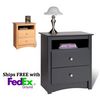 Prepac Sonoma 2 Drawer Tall Night Stand Black