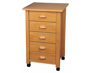 Venture Horizon 5 Drawer Mobile Nightstand