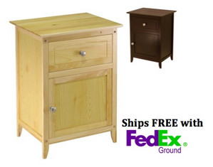 Winsome One Door and One Drawer Nightstand - Fast FREE FedEx Shipping!