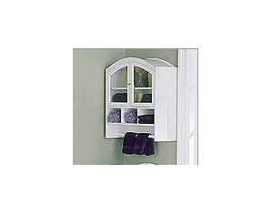 SEI White Arch Top Wall Cabinet - Fast FREE FedEx Shipping!