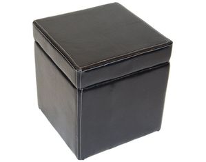 4D Concepts Faux Leather Box Ottoman with Lift Top