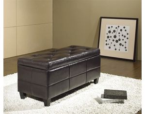 Abbyson Living Tribeca Leather Storage Ottoman