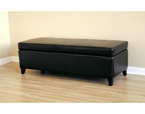 Baxton Studio Baxton Studio Black Leather Ottoman 125-J023