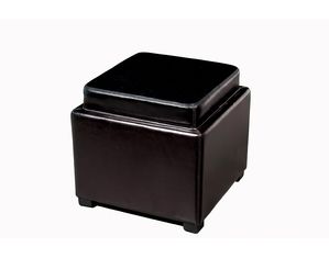 Baxton Studio Baxton Studio Black Leather Ottoman Y-063-J023