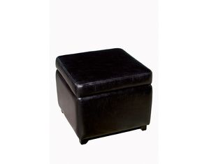 Baxton Studio Baxton Studio Black Leather Ottoman Y-162-J023 - Fast FREE FedEx Shipping!