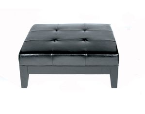 Baxton Studio Baxton Studio Black Leather Ottoman Y-195-J023