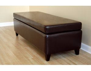 Baxton Studio Baxton Studio Dark Brown Leather Ottoman 125-J001