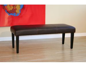 Baxton Studio Baxton Studio Dark Brown Leather Ottoman D021-J509 - Fast FREE FedEx Shipping!