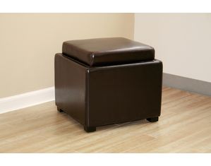 Baxton Studio Baxton Studio Dark Brown Leather Ottoman Y-063-J001 - Fast FREE FedEx Shipping!