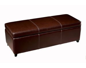 Baxton Studio Baxton Studio Dark Brown Leather Ottoman Y-161-J001