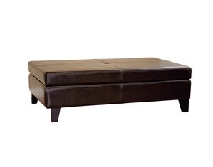 Baxton Studio Baxton Studio Dark Brown Leather Ottoman Y-192-J001