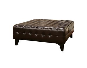 Baxton Studio Pemberly Dark Brown Bonded Leather Square Ottoman