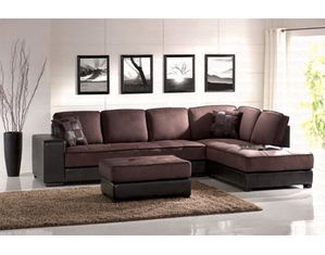 Union Square Ottoman in Microfiber and By cast Base