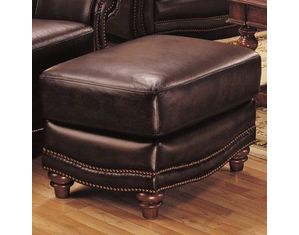 Galleria Bella Topeka Tobacco Black Rub Ottoman