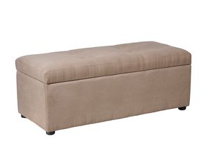 Handy Living Microsuede Bench Storage Ottoman