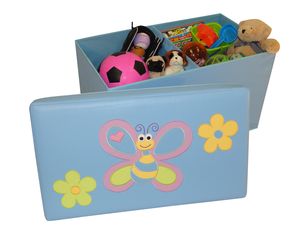 RiverRidge Home Kids Storage Ottoman with Bee & Flowers Design
