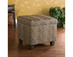 SEI Faux Leather Storage Ottoman