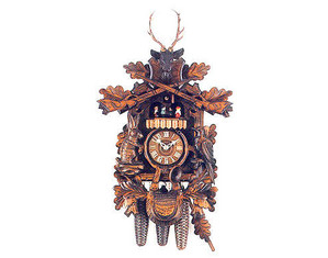 Hekas 22 inch Traditional Live Animals Hunting Model Cuckoo Clock