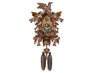 River City 16 inch Moving Birds Feed Nest with Painted Flowers Cuckoo Clock - Fast FREE FedEx Shipping!