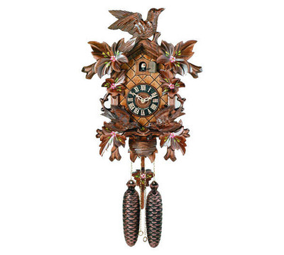 River_CIty_16_inch_Moving_Birds_Feed_Nest_with_Painted_Flowers_Cuckoo_Clock.jpg