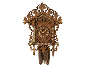 Romba 19 inch Bahnhausle with Inlay Cuckoo Clock - Fast FREE FedEx Shipping!