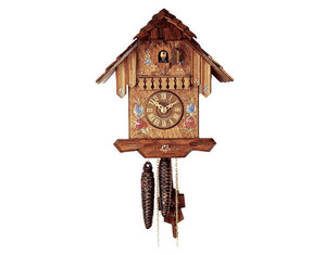 Romba 9 inch Flowers and Roses Chalet Cuckoo Clock - Fast FREE FedEx Shipping!