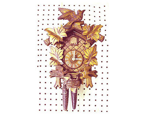 Romba 12 inch Grape Leaves and Animated Feeding Birds with Color Tint Cuckoo Clock - Fast FREE FedEx Shipping!