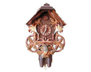 Romba 15 inch Sword Lilies Chalet Cuckoo Clock - Fast FREE FedEx Shipping!