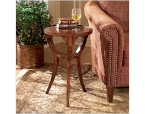 Butler Round Accent Table with Lower Storage Shelf