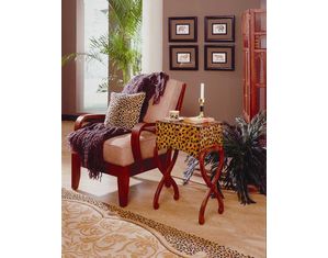 Fairfax Home Furnishings Leopard Print Box Top Accent Table