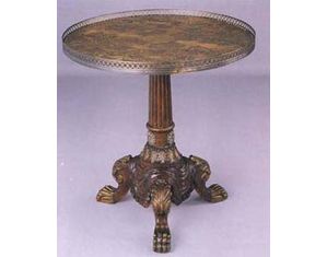 Fairfax Home Furnishings Metal Top Bear Claw Accent Table