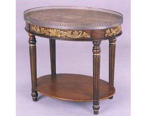 Fairfax Home Furnishings Oval Metal Top Accent Table with Gold