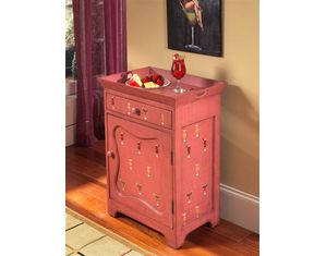 Fairfax Home Furnishings Tropical Drink Pink Cabinet w/ Tray Top